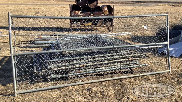 Pallet of Galvanized Chain Link Fencing Gates